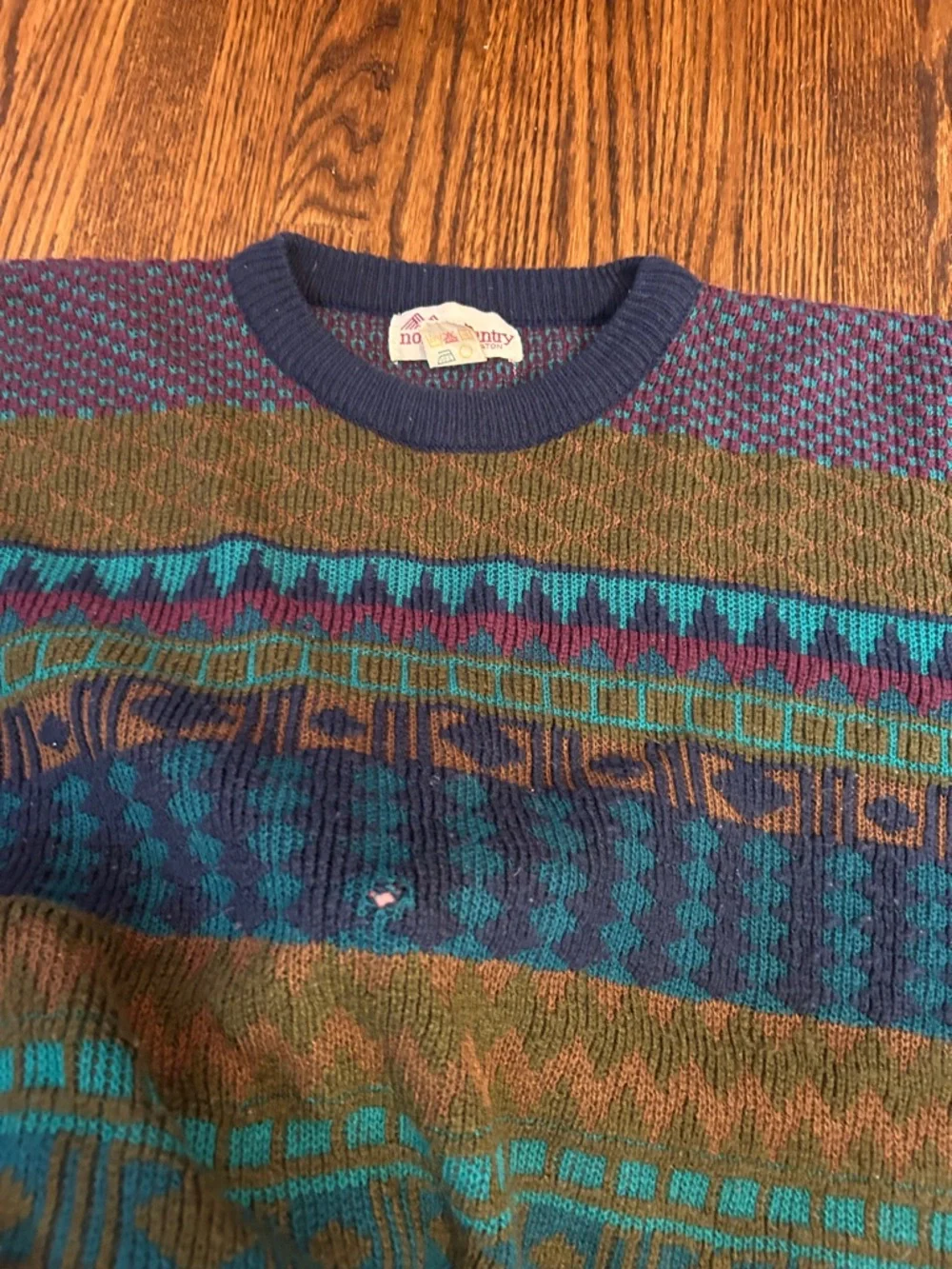 Vintage 90s Vibrant Wool Blend Knit Sweater - Picture 9 of 10